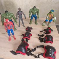 Lotto Supereroi Marvel e Tartaruga Ninja + Protezi