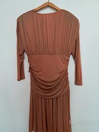 vestito donna elegante color champagne 