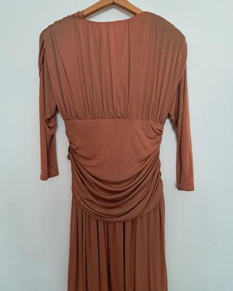 vestito donna elegante color champagne 