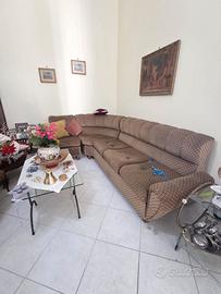Divano letto angolare 3 moduli anni 70 velluto
