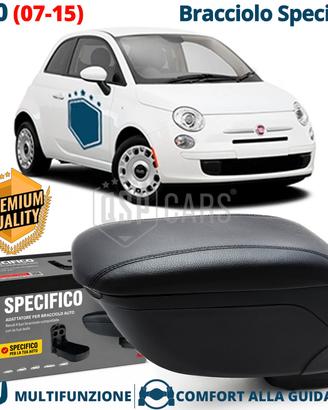 Bracciolo Per Fiat 500 07-15 SPECIFICO in PELLE-PU