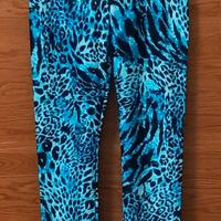 Leggings Calzdonia leopardato turchese