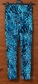 Leggings Calzdonia leopardato turchese