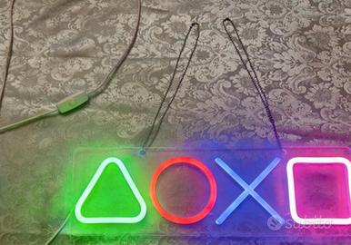 Insegna Neon USB Tasti joypad PlayStation