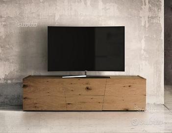 Porta tv in rovere nodato o bianco spazzolato