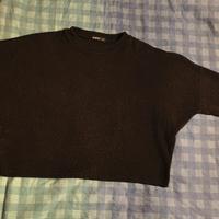 Maglietta top nera Stradivarius 