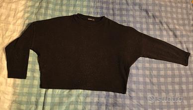 Maglietta top nera Stradivarius 