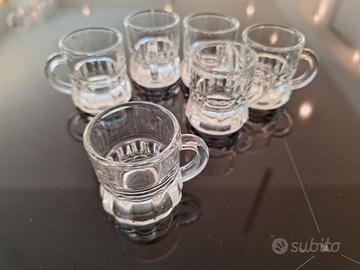 Set 6 bicchieri liquore a forma di boccale