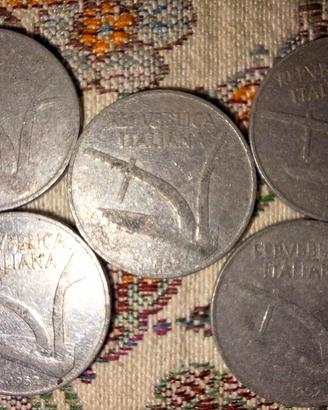 5 monete 10 lire spighe 1952