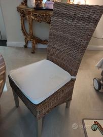 Key West - Sedia in rattan Kubu e massello di moga