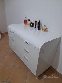 comò bianco lucido nuovo