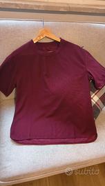 T-shirt tecnica sportiva bordeaux da ragazzo