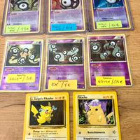 Lotto carte Pokemon old Unown HOLO+ 2 set base