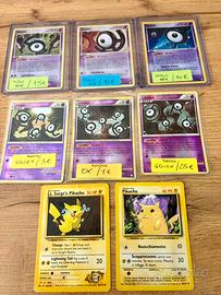 Lotto carte Pokemon old Unown HOLO+ 2 set base