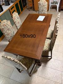 tavolo legno con sei sedie da soggiorno 