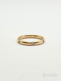 Anello oro 18KT con diamanti naturali ct 0.12 tot