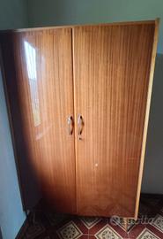 armadio vintage anni 50 / 60 due ante legno lucido