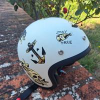 Casco jet bianco Dmd Vintage Old school taglia M