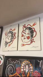 Set Stampe Artistiche Giapponesi Hyottoko & Okame