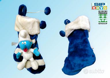 Peluche vintage  Puffo con calza festa epifania