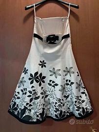 Abitino stile anni 50 bianco e nero, taglia S