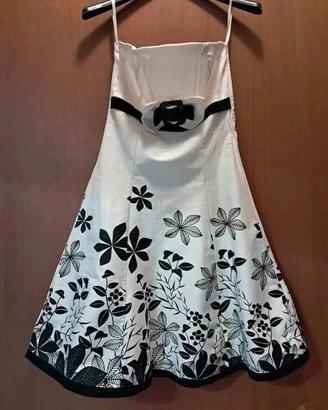 Abitino stile anni 50 bianco e nero, taglia S