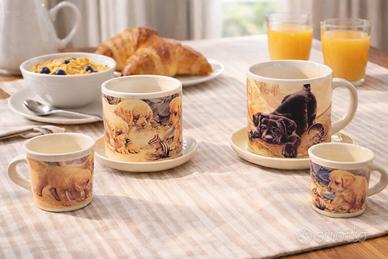 Set da colazione in ceramica con cuccioli
