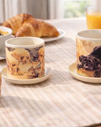 Set da colazione in ceramica con cuccioli