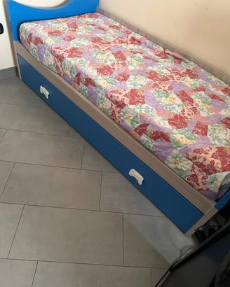 Letto singolo con letto estraibile mondo camerette