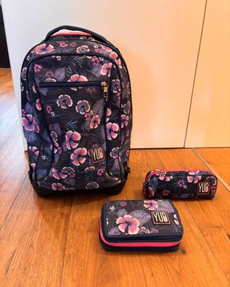 Zaino trolley scuola YUB limited edition+2 astucci