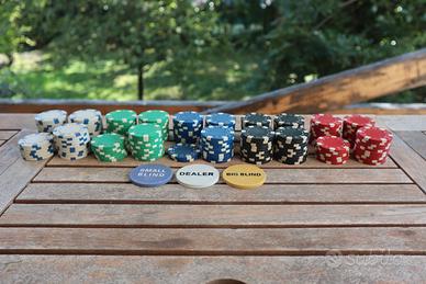 Set  150 + fiches da poker – 5 colori