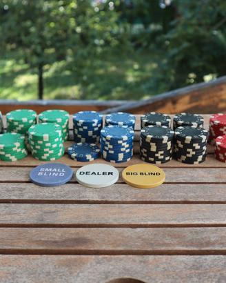 Set  150 + fiches da poker – 5 colori