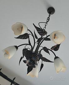 lampadario in ferro battuto 