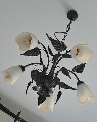 lampadario in ferro battuto 