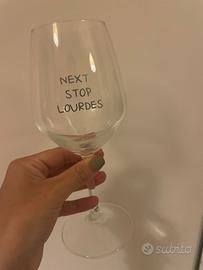 Calice vino con scritta