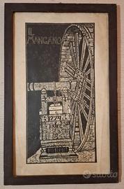 Xilografia di Bruno da Osimo 1930 - Il Mangano