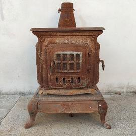 stufa in ghisa a legna 6 kw antica vintage