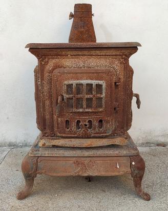 stufa in ghisa a legna 6 kw antica vintage