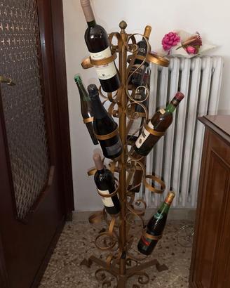portabottiglie da pavimento in metallo decorativo