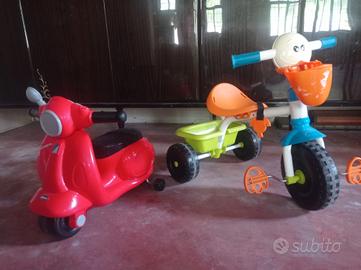 Vespa piaggio rossa per bambini + triciclo