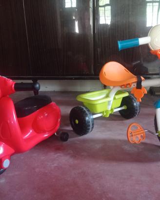 Vespa piaggio rossa per bambini + triciclo