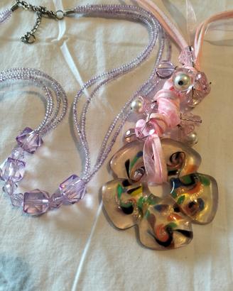 Lotto 2 Collane Artigianali Bijoux – Resina e Perl