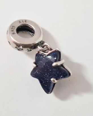 Pandora Charm Stella Blu Vetro di Murano