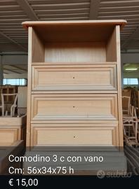 Comodino 3 cassetti 