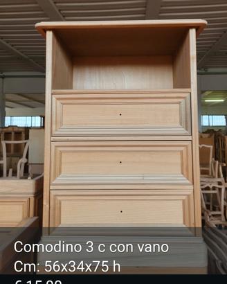 Comodino 3 cassetti 