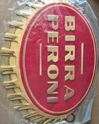 targa birra peroni in lamiera