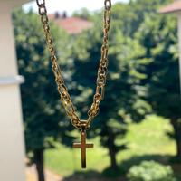 Collana con croce placato oro