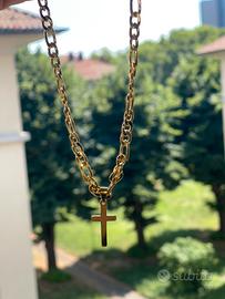 Collana con croce placato oro