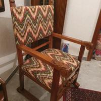sedia trono da studio noce intaglio