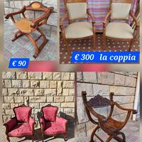 Poltrona barocca damascata Impero Savonarola